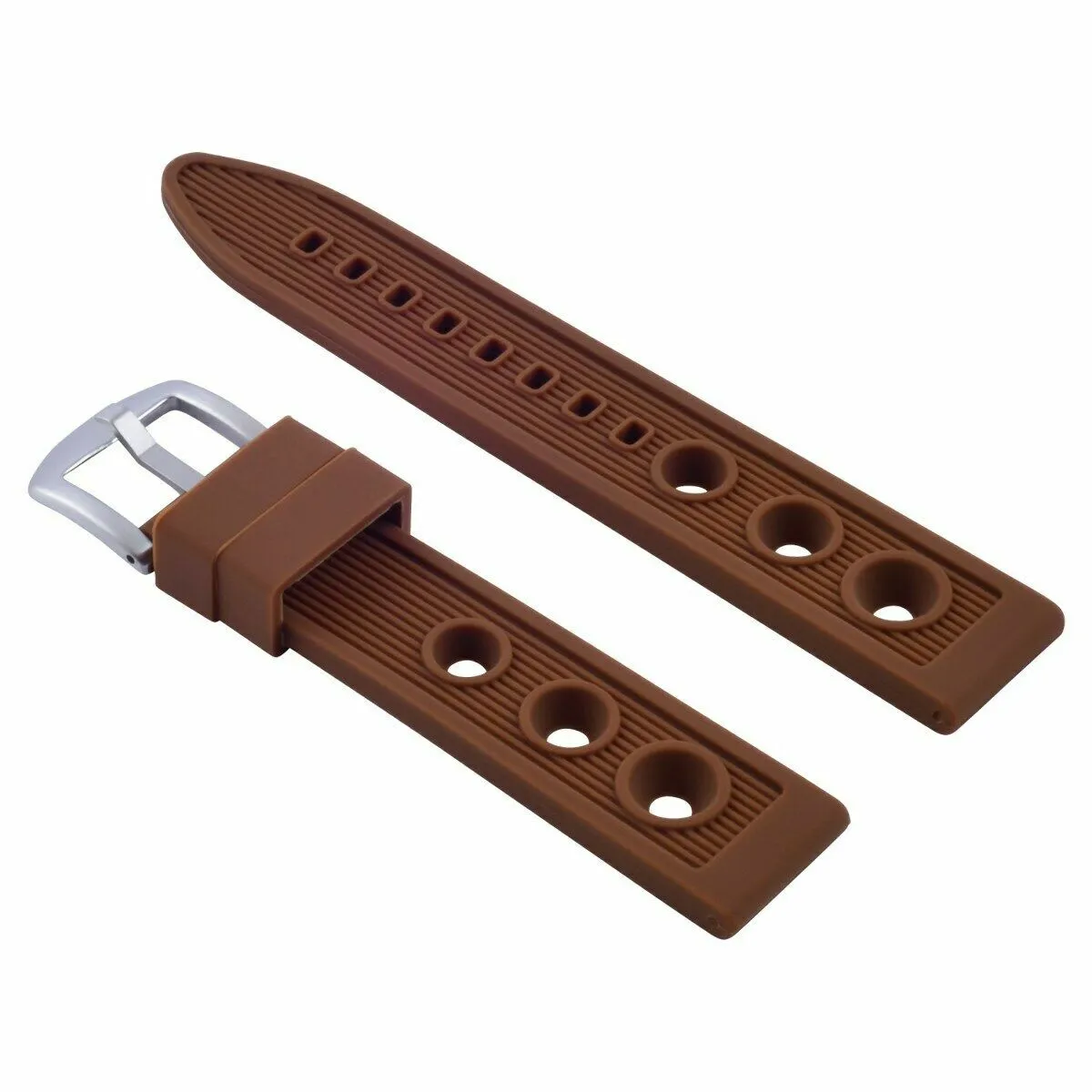 22MM RUBBER DIVER BAND STRAP FOR 45MM OMEGA SEAMASTER PLANET OCEAN BROWN TOP QTY