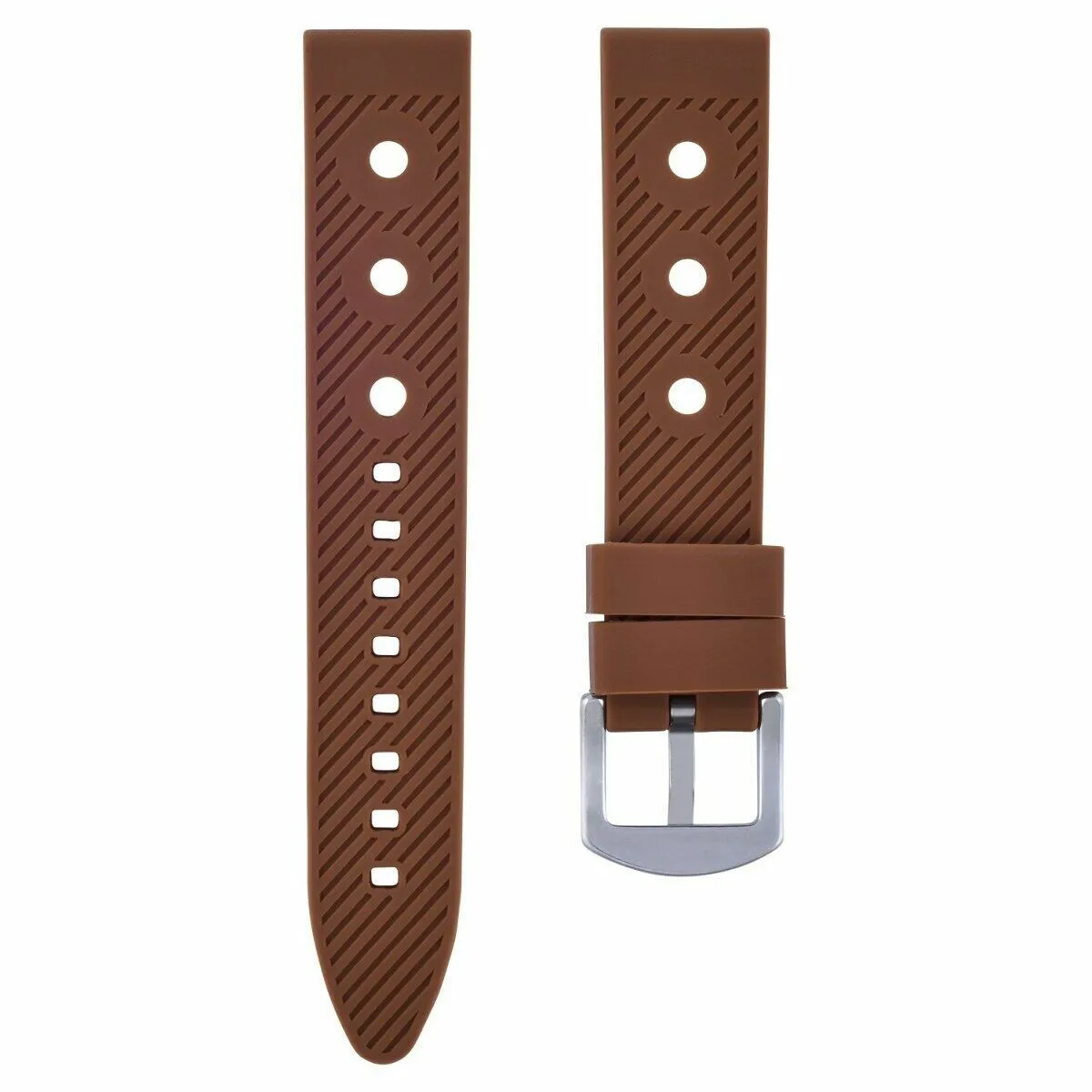 22MM RUBBER DIVER BAND STRAP FOR 45MM OMEGA SEAMASTER PLANET OCEAN BROWN TOP QTY