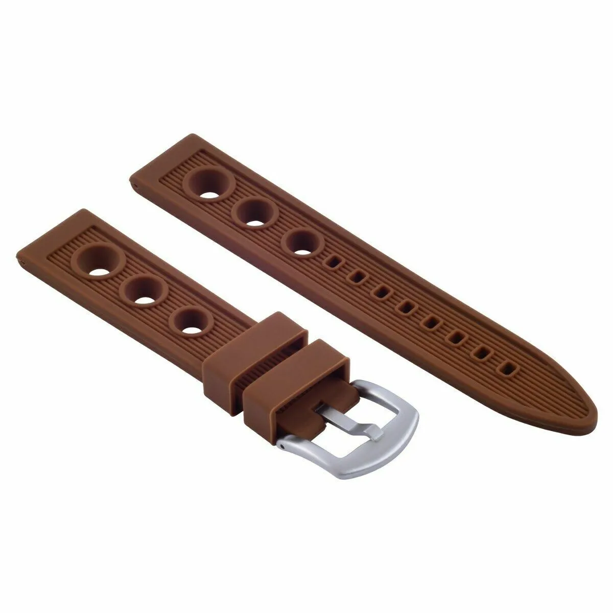 22MM RUBBER DIVER BAND STRAP FOR 45MM OMEGA SEAMASTER PLANET OCEAN BROWN TOP QTY