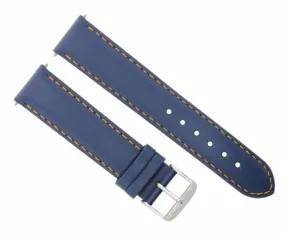22MM SMOOTH LEATHER WATCH STRAP BAND FOR MOVADO BOLD 3600261 WATCH BLUE ORANGE S