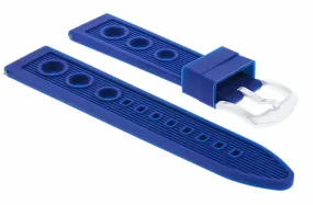 24MM RUBBER RACING WATCH BAND DIVER STRAP FOR INVICTA RUSSIAN DIVER WATCH BLUE