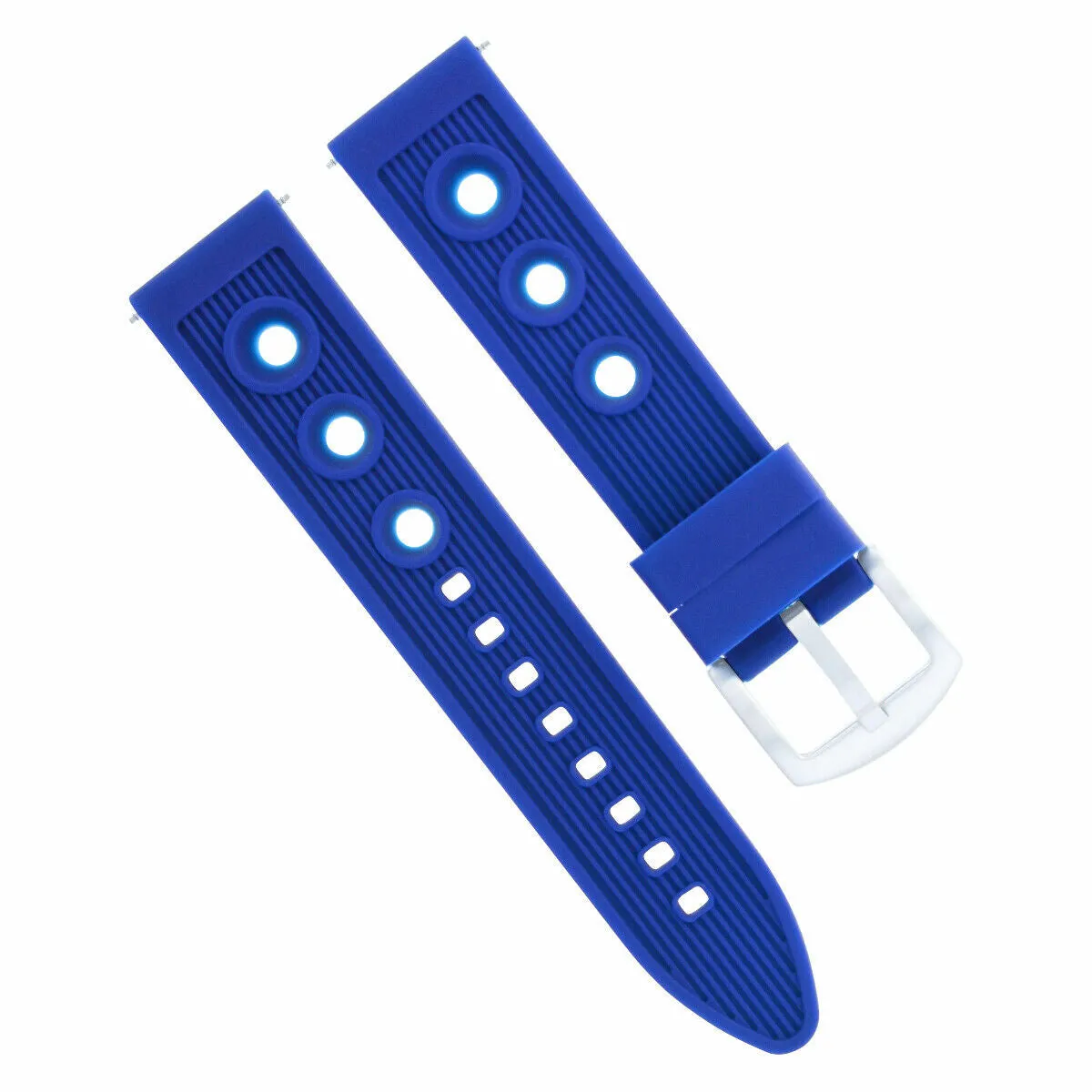 24MM RUBBER RACING WATCH BAND DIVER STRAP FOR INVICTA RUSSIAN DIVER WATCH BLUE