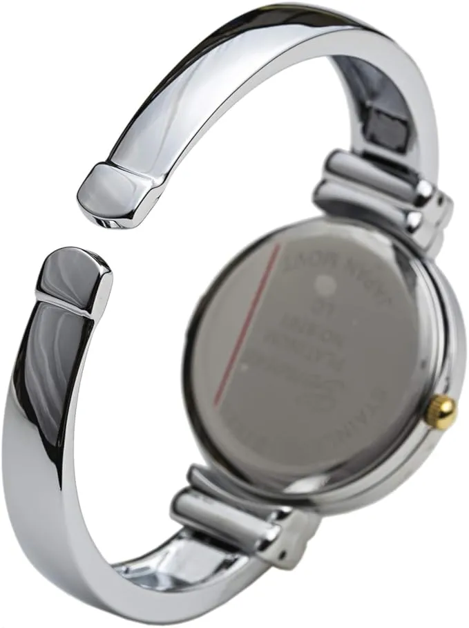 2Tone Metal Band Slim Case Women's Bangle Cuff Watch