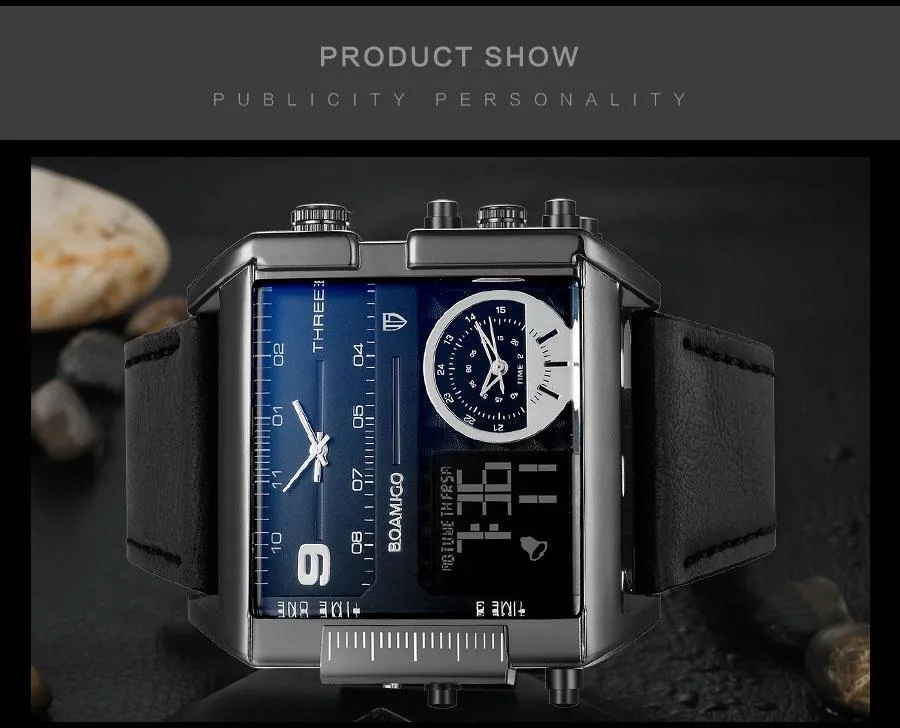 3-Timezone Luxury Sports Watch