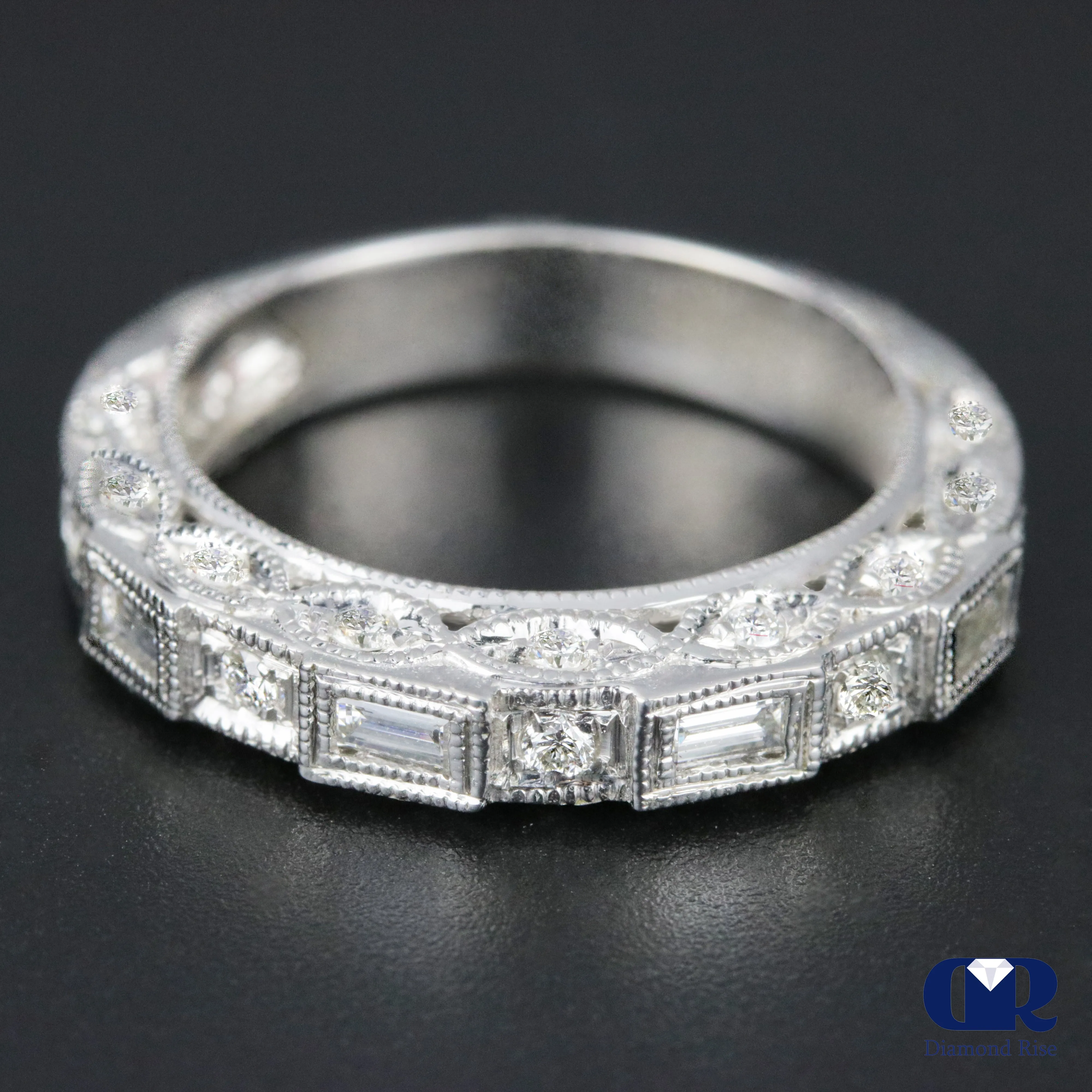 3.25 Carat Princess Cut Diamond Engagement Ring Set In 14K White Gold