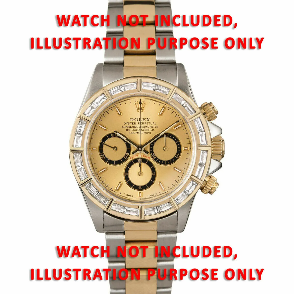 3.75CT 18KY BAGUETTE DIAMOND BEZEL FOR ROLEX DAYTONA 16523, 16518, 16528, 16568