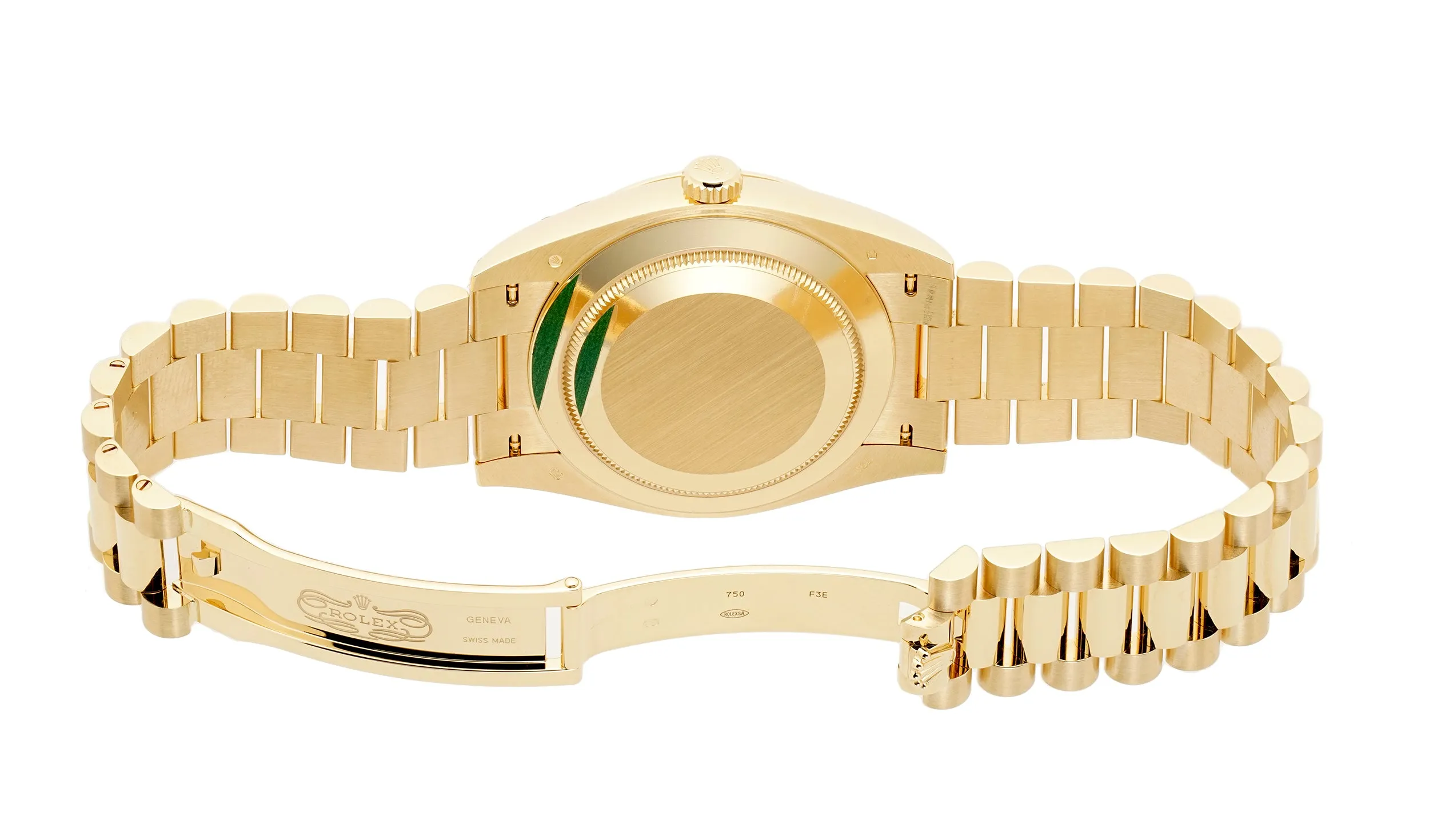 40mm 18k Yellow Gold President Diamond Bezel Champagne Baguette Diamond Dial