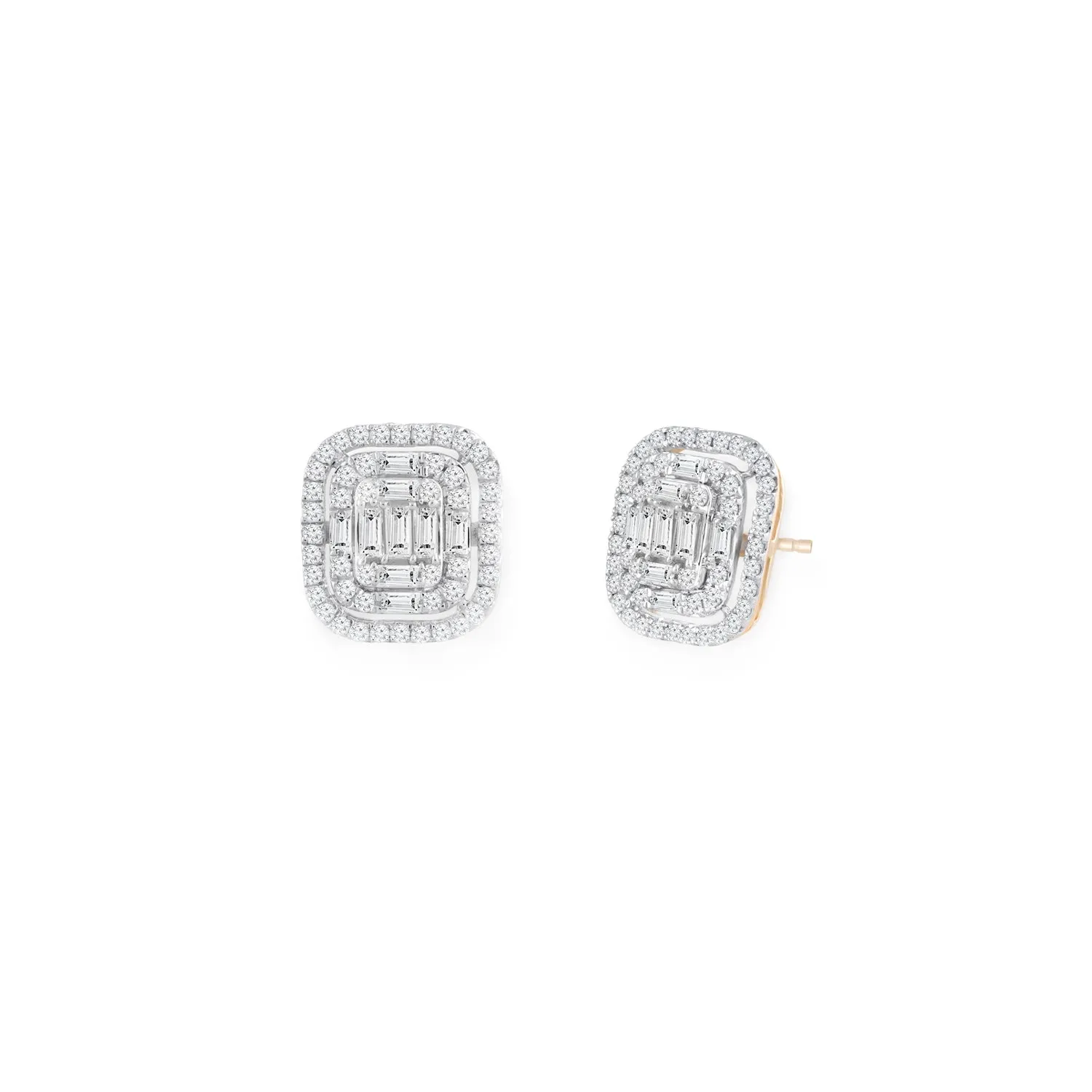 9K Rose Gold Tdw. 1.00ct Diamond Stud Earring - 20716943