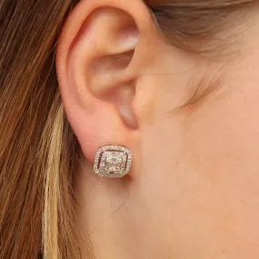 9K Rose Gold Tdw. 1.00ct Diamond Stud Earring - 20716943