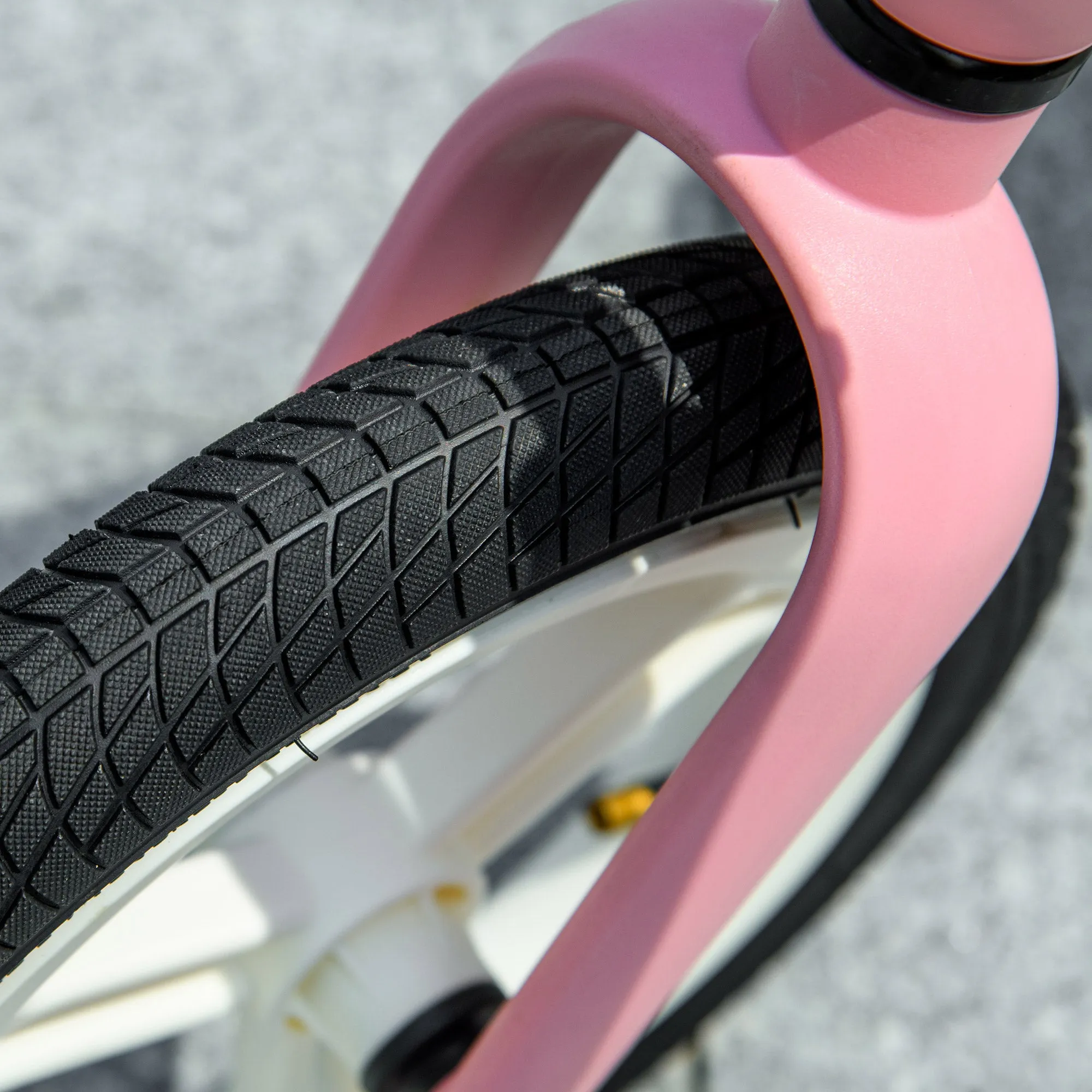 AIYAPLAY 12" Kids Balance Bike w/ Adjustable Seat, Rubber Wheels - Pink