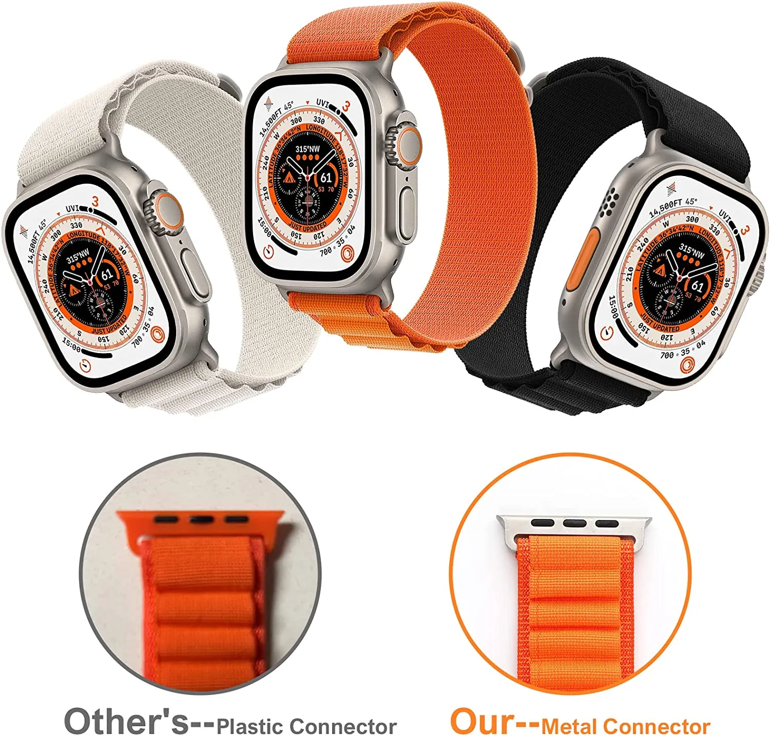 Alpine Band Strap Compatible With Apple Watch 42MM 44MM 45MM 49MM-White