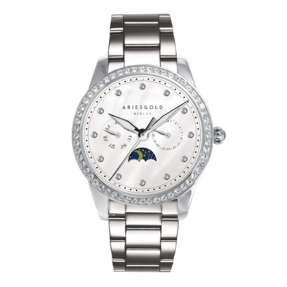 Aries Gold Multifunction Stainless Steel Women's Watch L 5040 S-MP