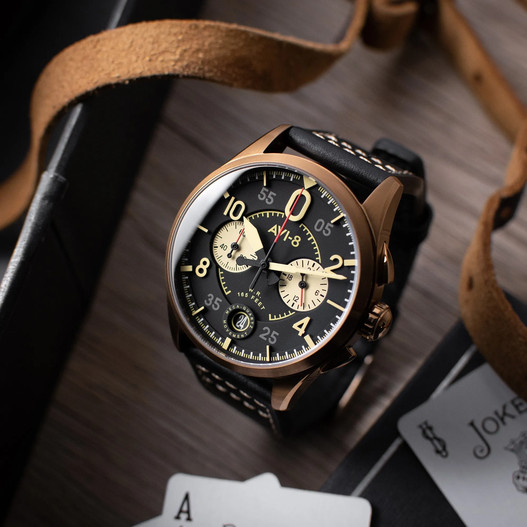 AVI-8 Spitfire Lock Chronograph Void Black Men's Watch AV-4089-07
