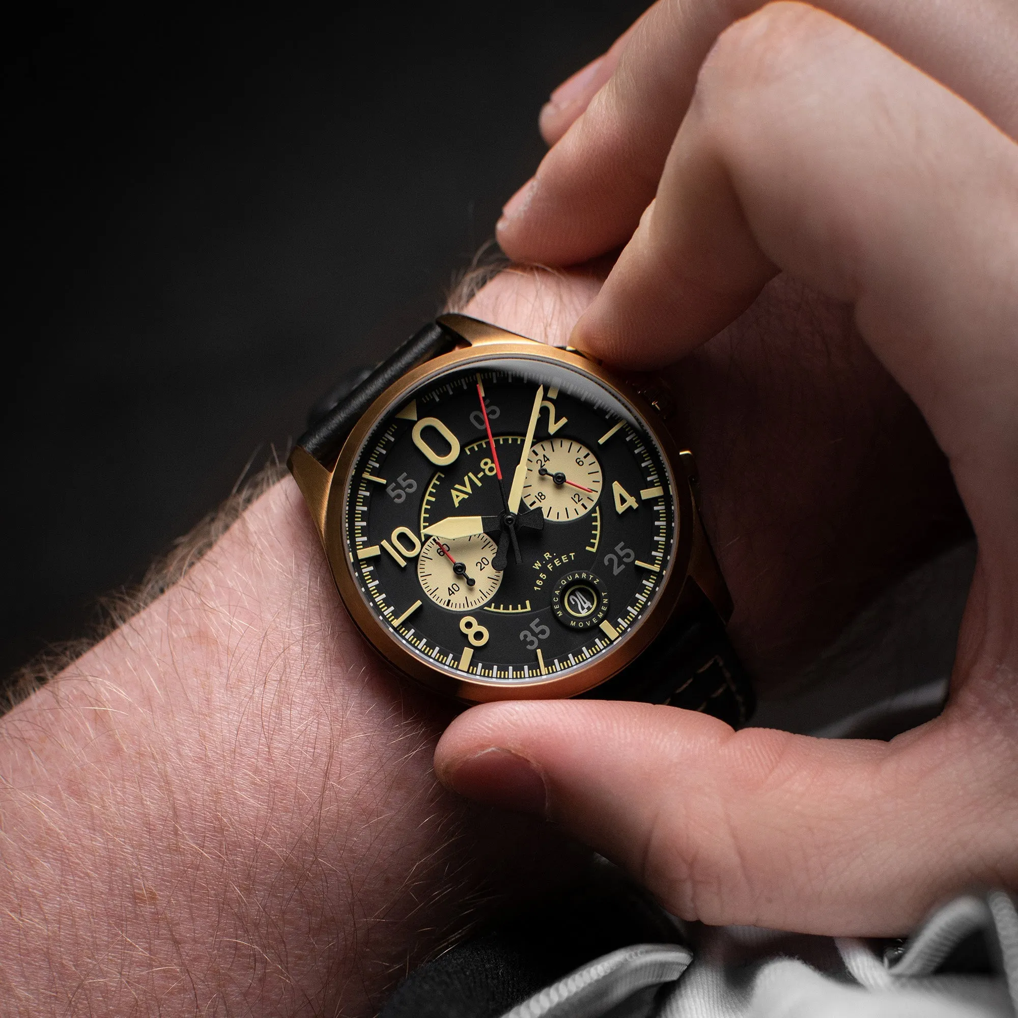 AVI-8 Spitfire Lock Chronograph Void Black Men's Watch AV-4089-07