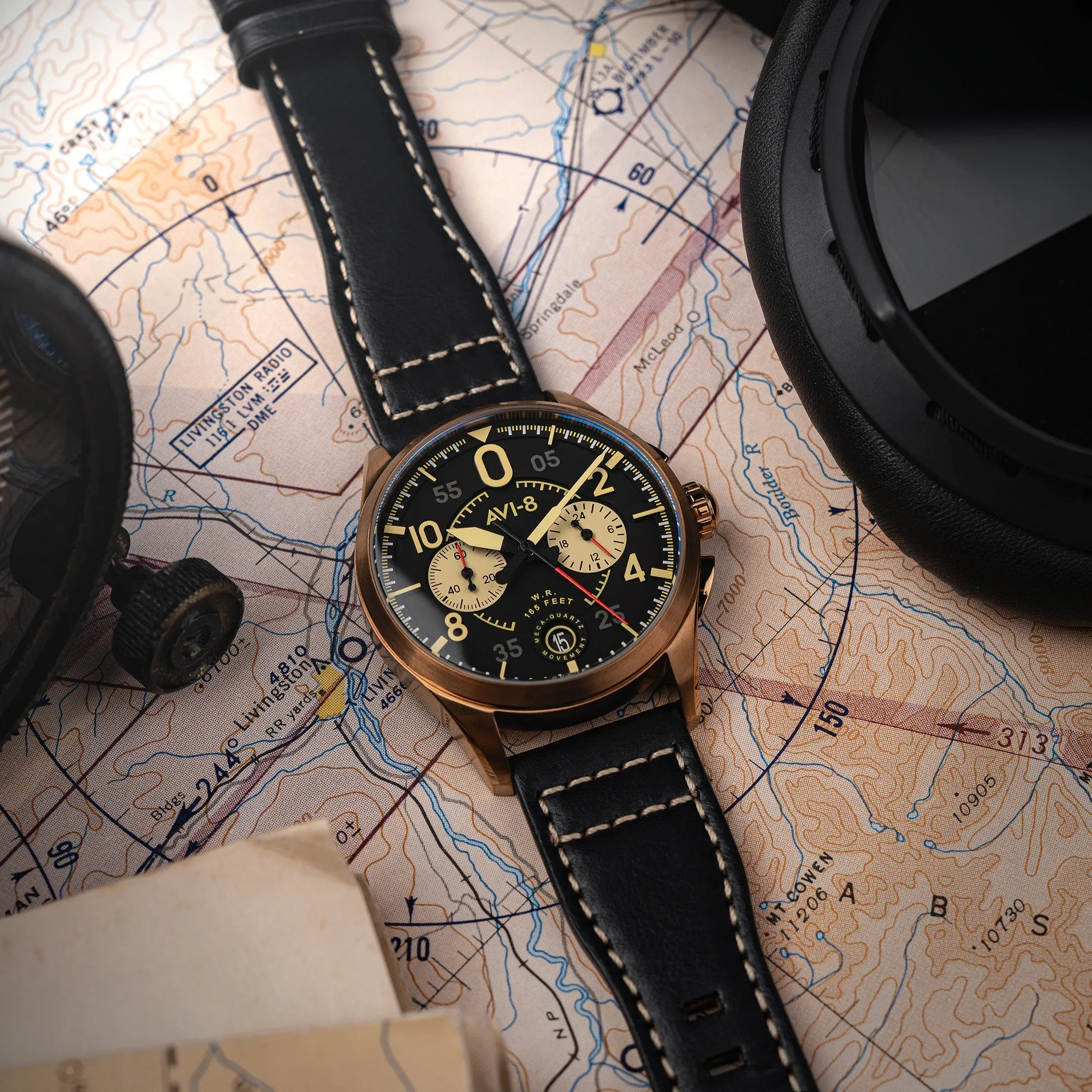 AVI-8 Spitfire Lock Chronograph Void Black Men's Watch AV-4089-07