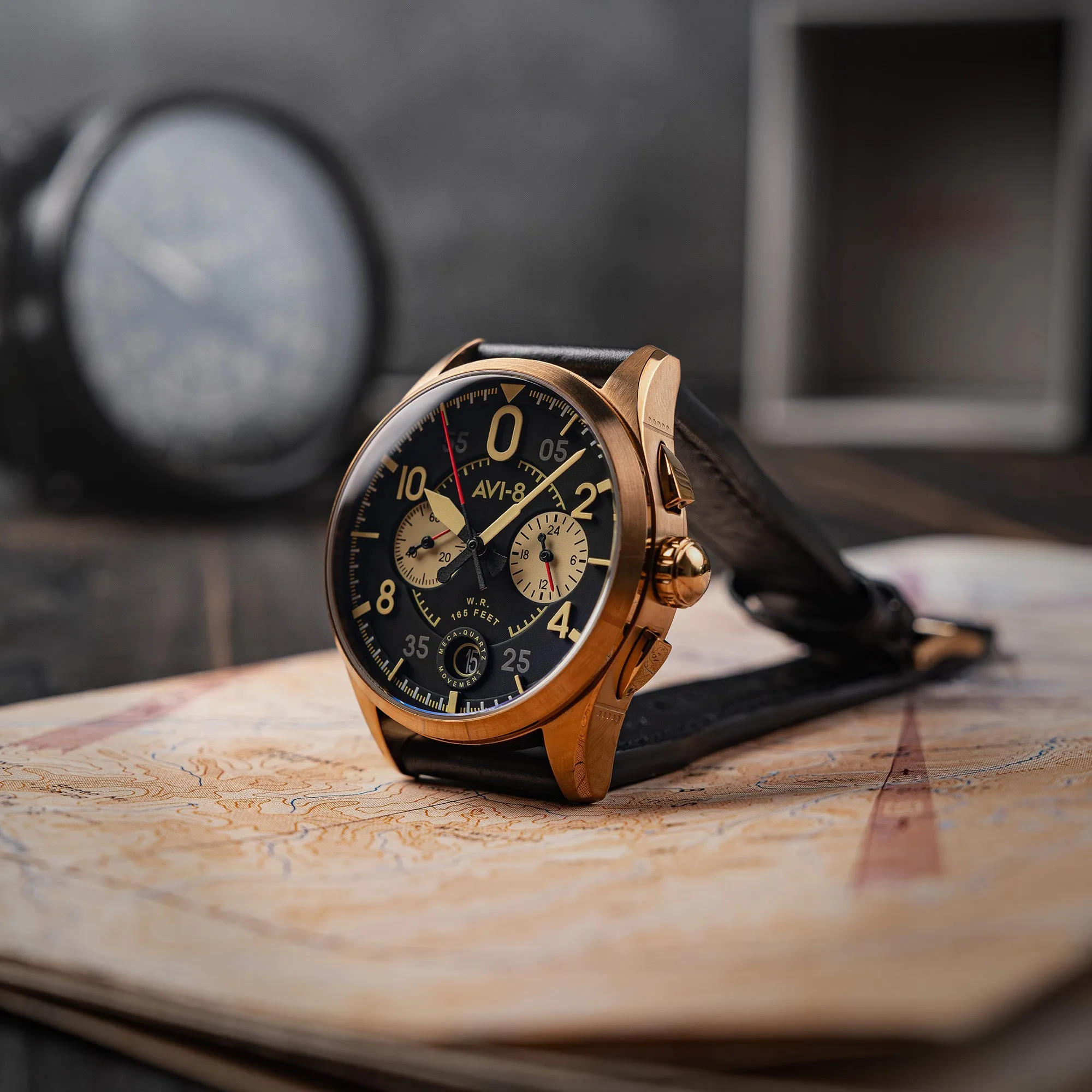 AVI-8 Spitfire Lock Chronograph Void Black Men's Watch AV-4089-07