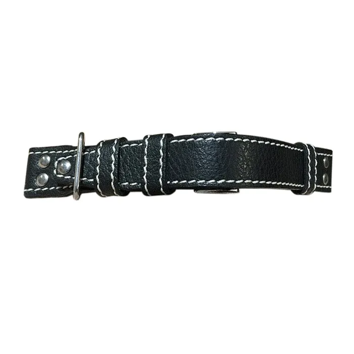 Aviator VI | Black | One-Piece | Buffalo Leather | Polished Hardware