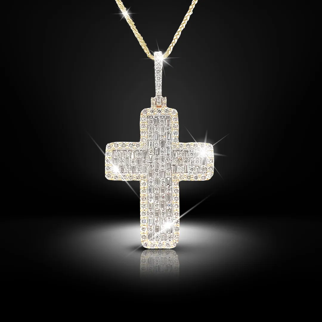 Baguette Diamond Cross Pendant