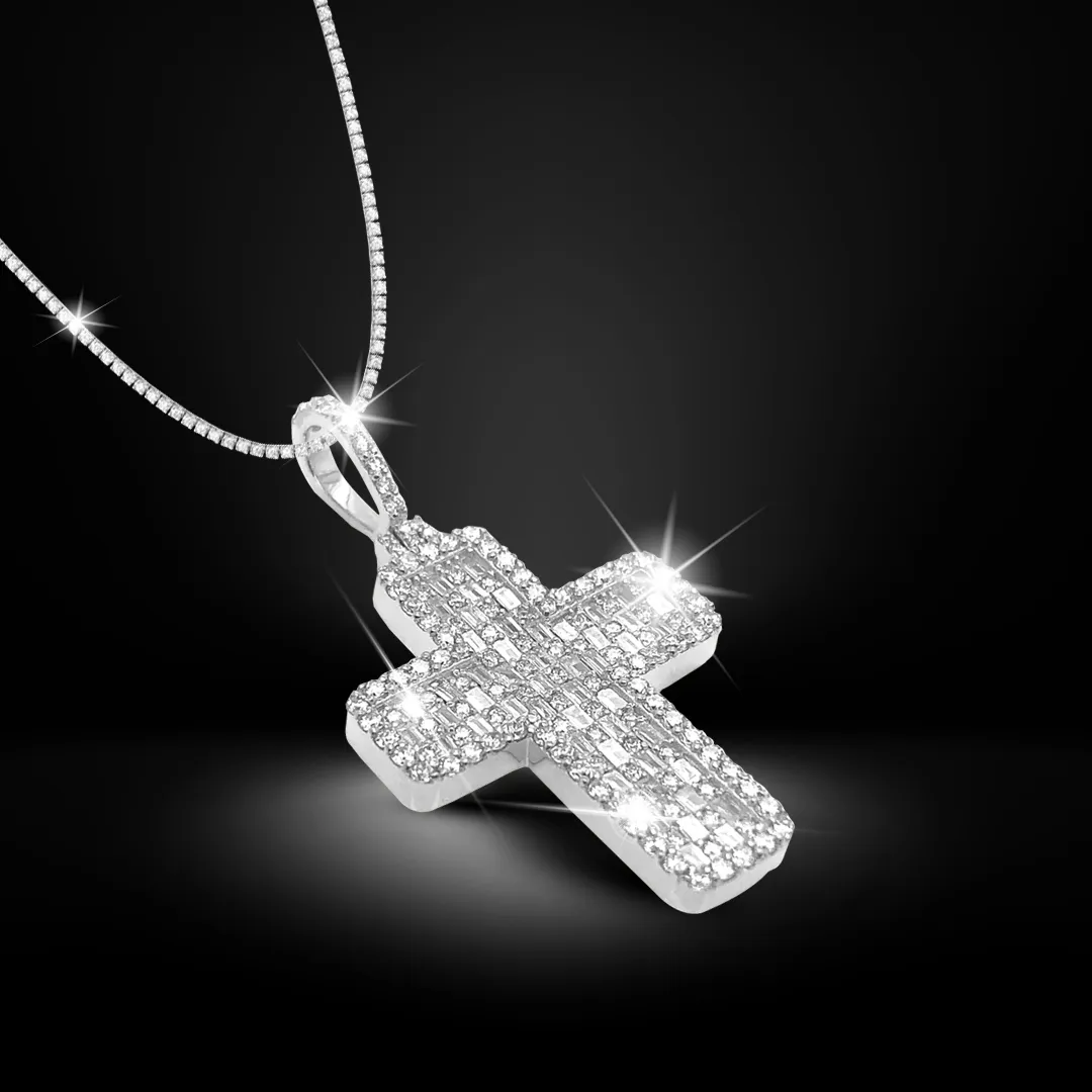 Baguette Diamond Cross Pendant