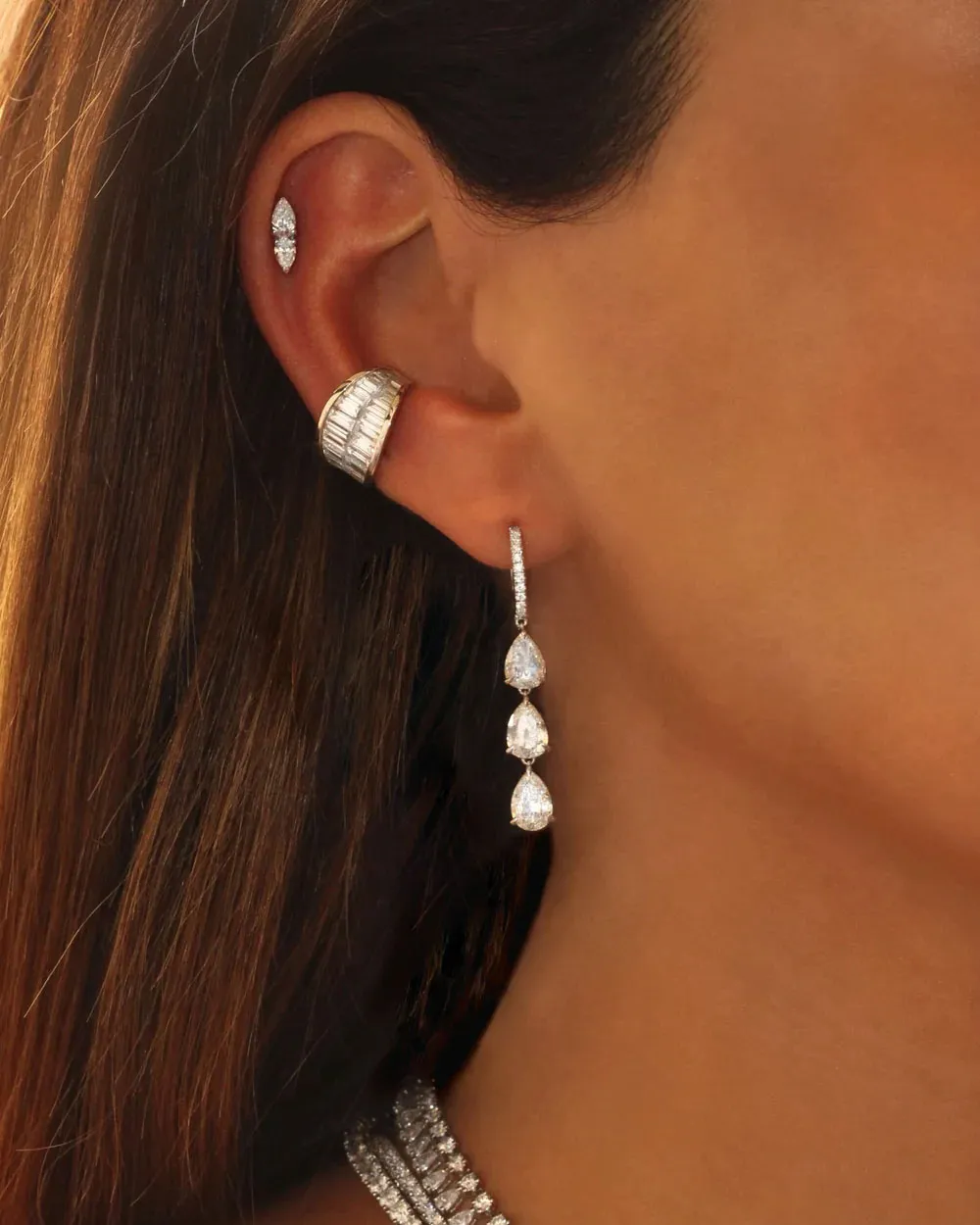 Baguette Diamond Galaxy Ear Cuff