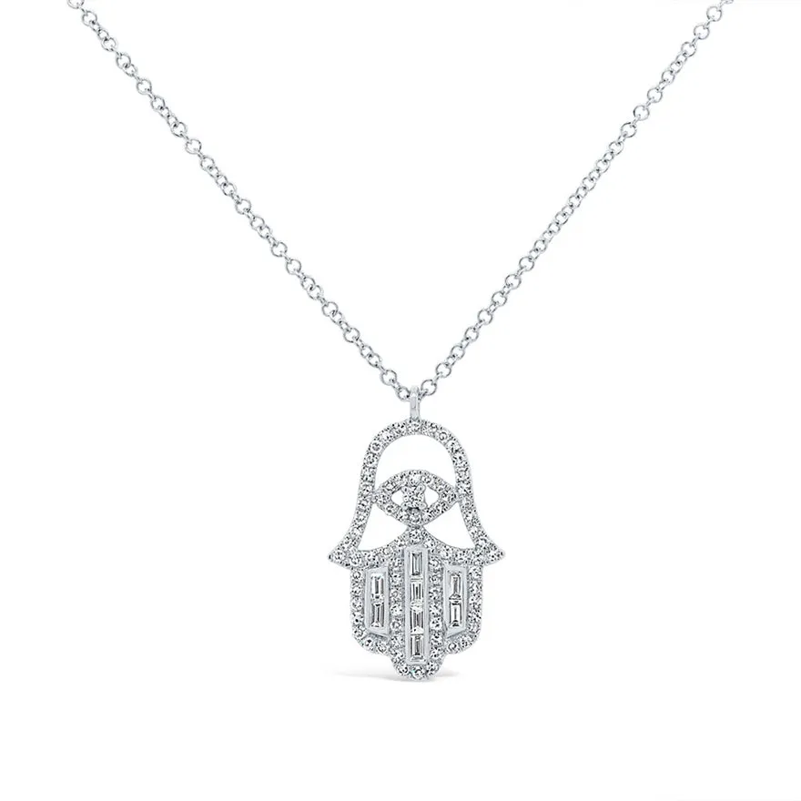 Baguette Hamsa Necklace