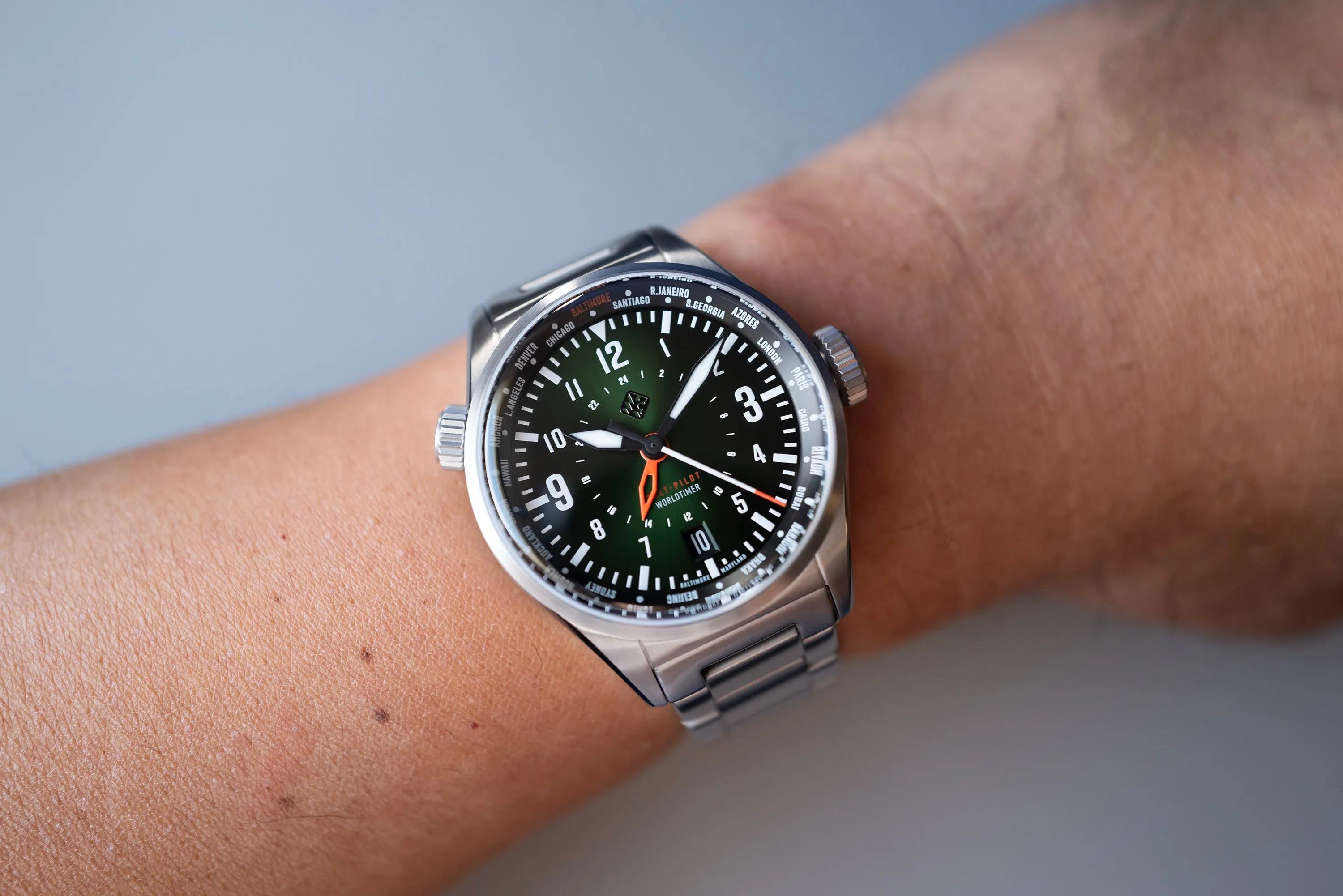 Balt-Pilot Worldtimer Dark Emerald