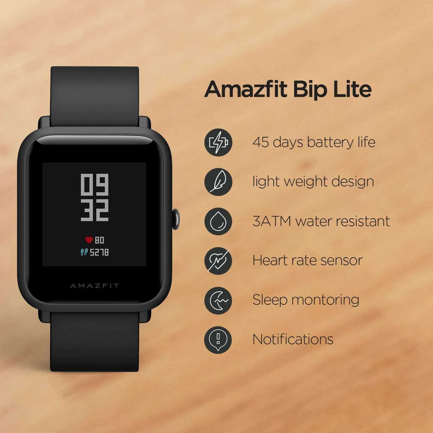 Bip Lite Water Resistant Smart Watch