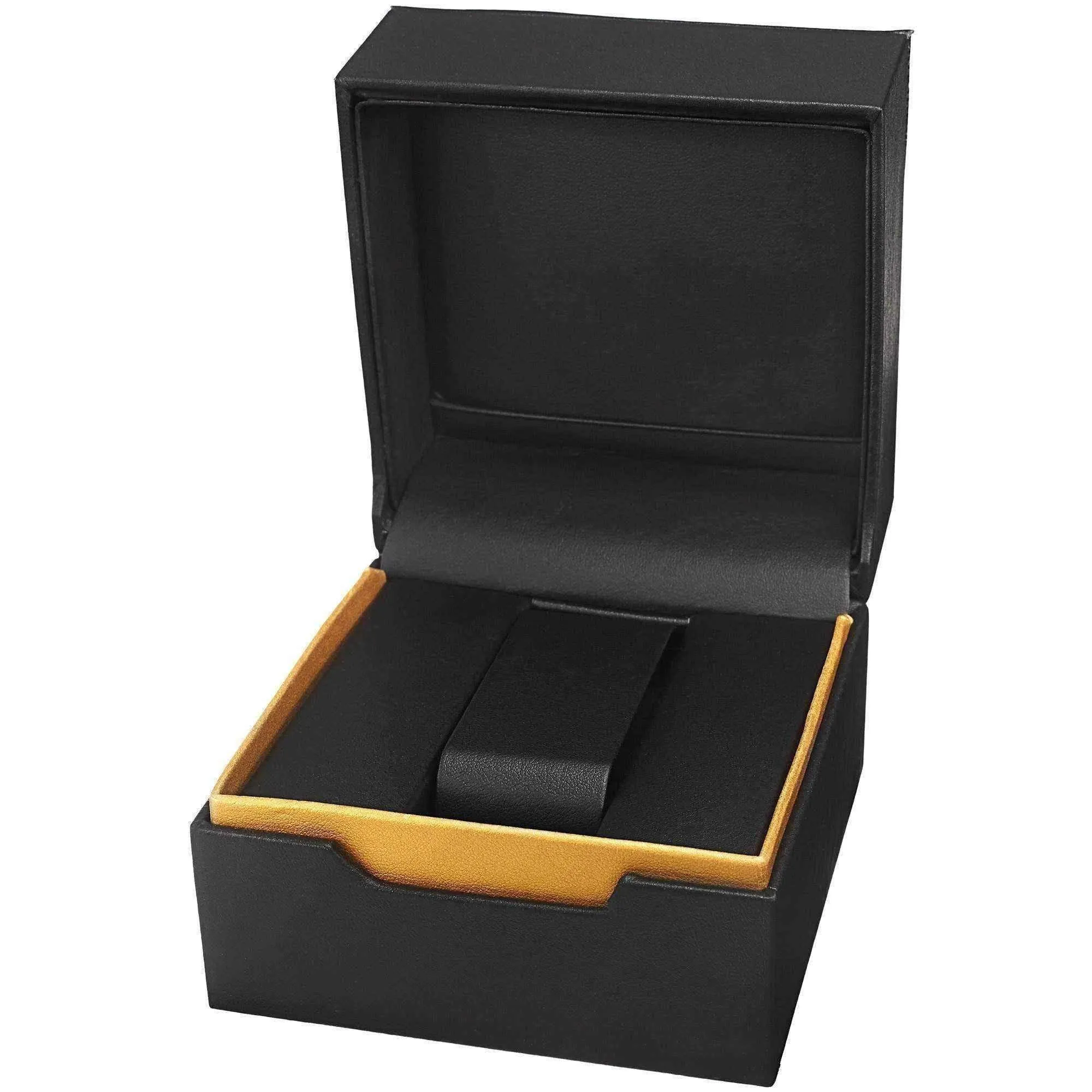 Black and rose gold watch