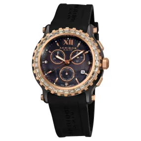 Black and rose gold watch