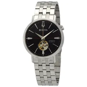 Bulova Classic Automatic Black Dial Stainless Steel Men's Watch 96A199