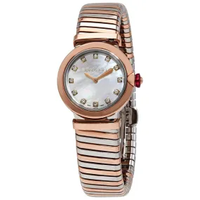 Bvlgari LVCEA Tubogas Quartz Diamond White Mother of Pearl Dial Ladies Watch 102952