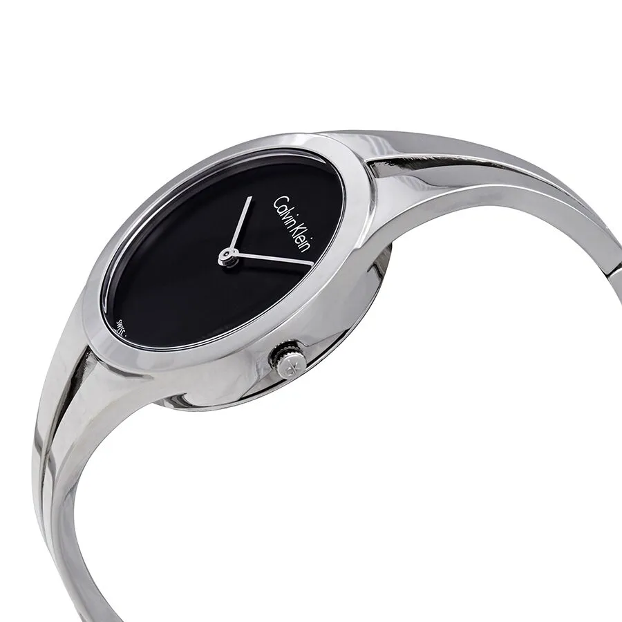 Calvin Klein Addict Black Dial Bangle Ladies Medium Watch K7W2M111