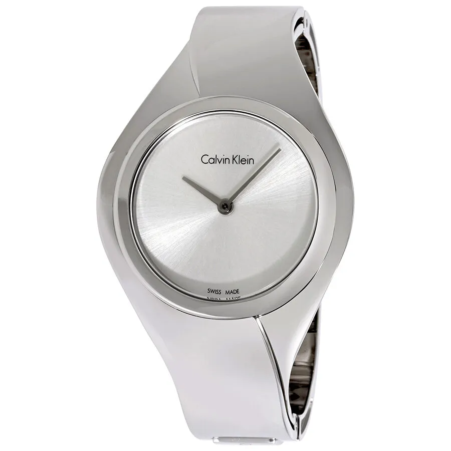 Calvin Klein Senses Silver Dial Ladies Stainless Steel Small Bangle Watch K5N2S126