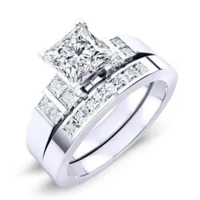 Carnation - GIA Natural Princess Diamond Bridal Set