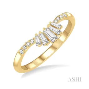 Chevron Baguette Diamond Fashion Ring