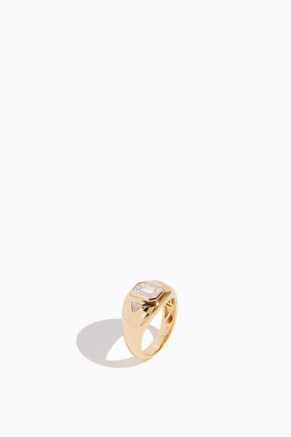 Chunky Baguette and Trillion Bezel Ring in 18k Gold