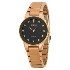 Citizen Axiom Eco-Drive Black Diamond Dial Ladies Watch GA1058-59Q