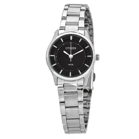 Citizen Quartz Black Dial Stainless Steel Ladies Watch ER0201-56E