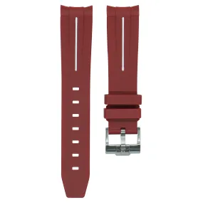 Curved Rubber Strap - Burgundy