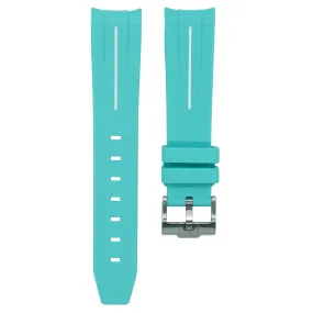 Curved Rubber Strap - Cyan
