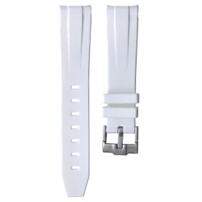 Curved Rubber Strap - White