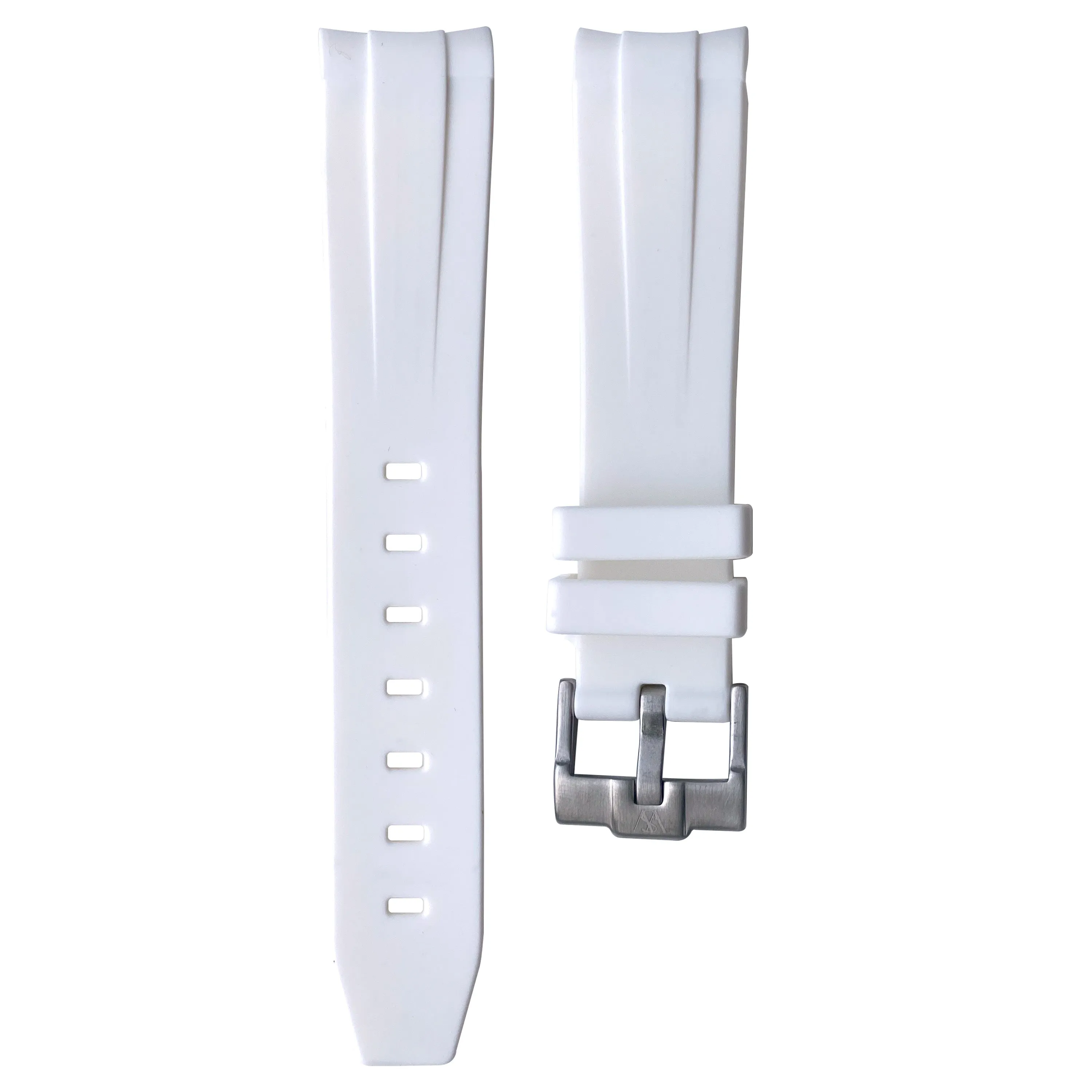 Curved Rubber Strap - White