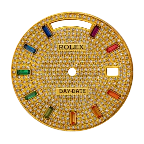 Custom Yellow Gold Diamond Paved Dial for Rolex Day-Date 40