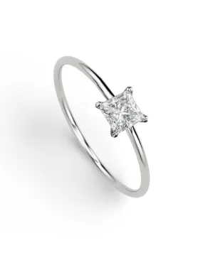 DANNIELLE | 0.15ct Princess Cut Solitaire Diamond Engagement Ring 14kt