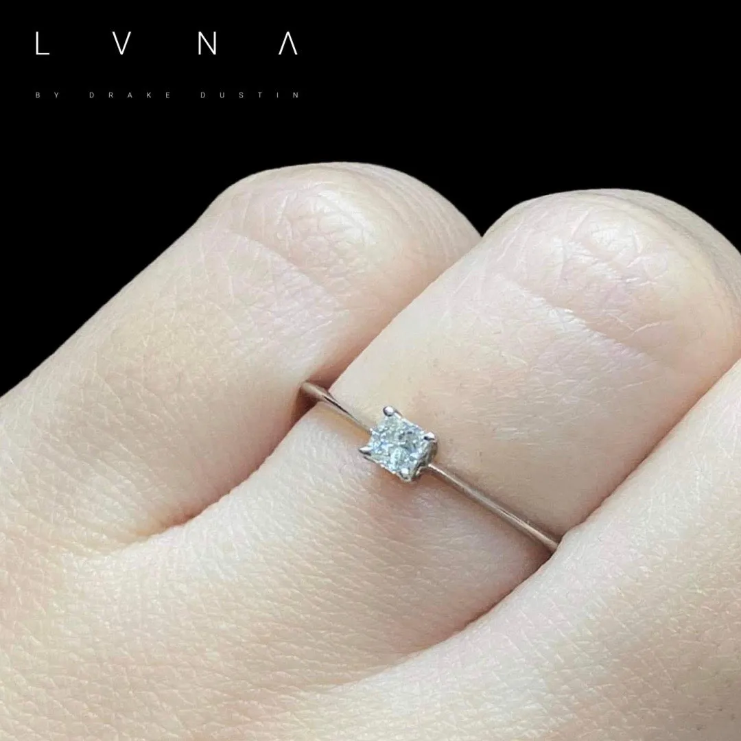 DANNIELLE | 0.15ct Princess Cut Solitaire Diamond Engagement Ring 14kt