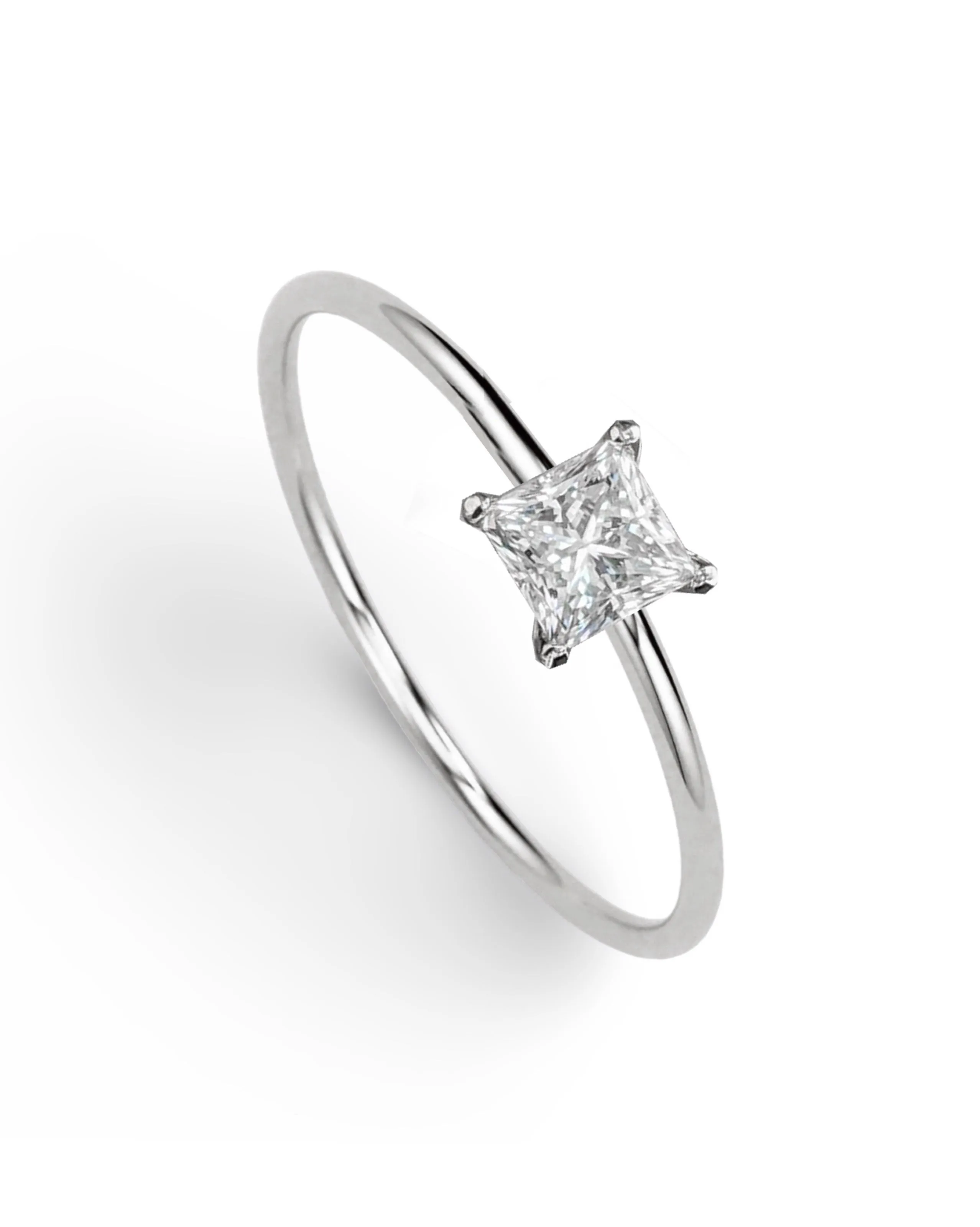 DANNIELLE | 0.15ct Princess Cut Solitaire Diamond Engagement Ring 14kt