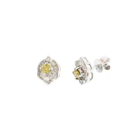 Diamond Flower Daisy Stud Earrings (18K)