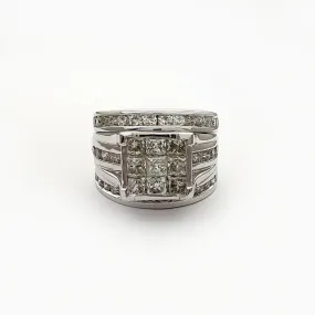 Diamond Invisible-Set Engagement 3-Piece Set (14K)