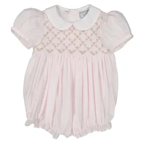 Diamond Smocked Rosebud Bubble