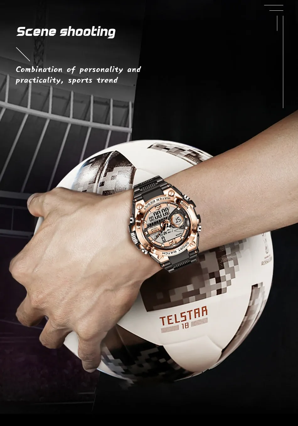 Digital Men Military Watch 50m Waterproof Wristwatch LED Quartz Clock Sport Watch Male Big Watches